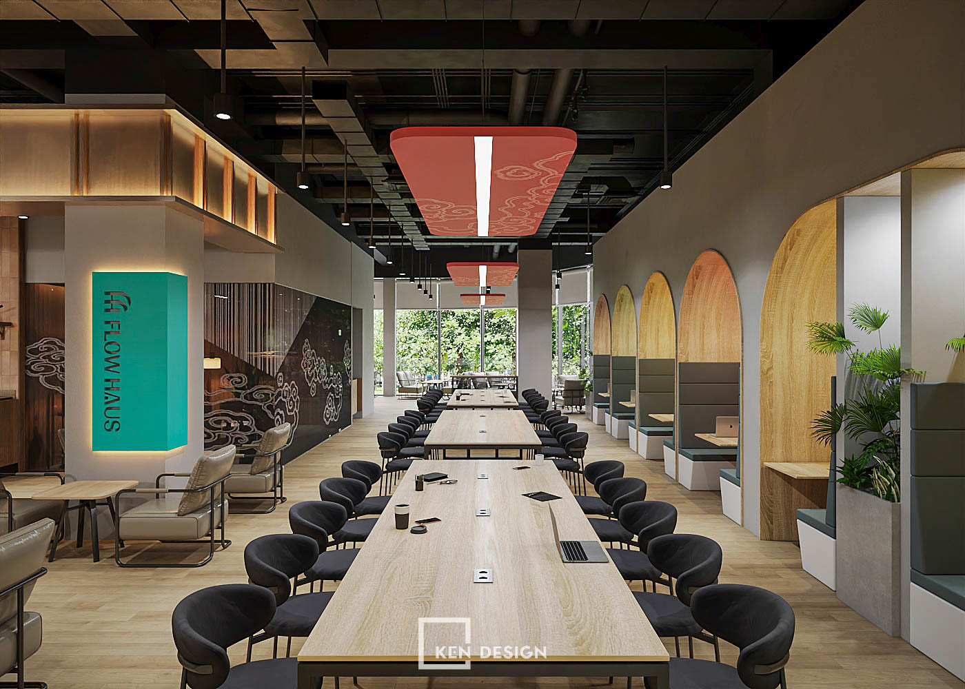 Thiết kế cafe coworking Flow Haus cơ sở 1